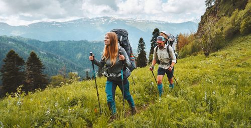 Family,Hiking,In,Mountains,Travel,Adventure,Vacations,Group,Hikers,Couple